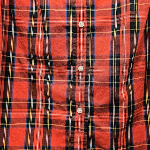 J.Crew Red Plaid Sleeveless Button Down Shirt Layering Top M - Picture 5 of 6